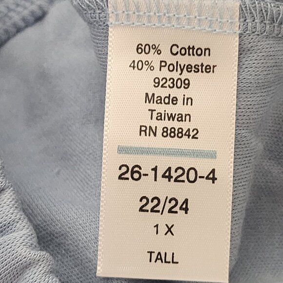 Woman Within Blue Cotton Poly Pull on Elastic Waist Pants Size 1X 22/24 Tall - Picture 10 of 16